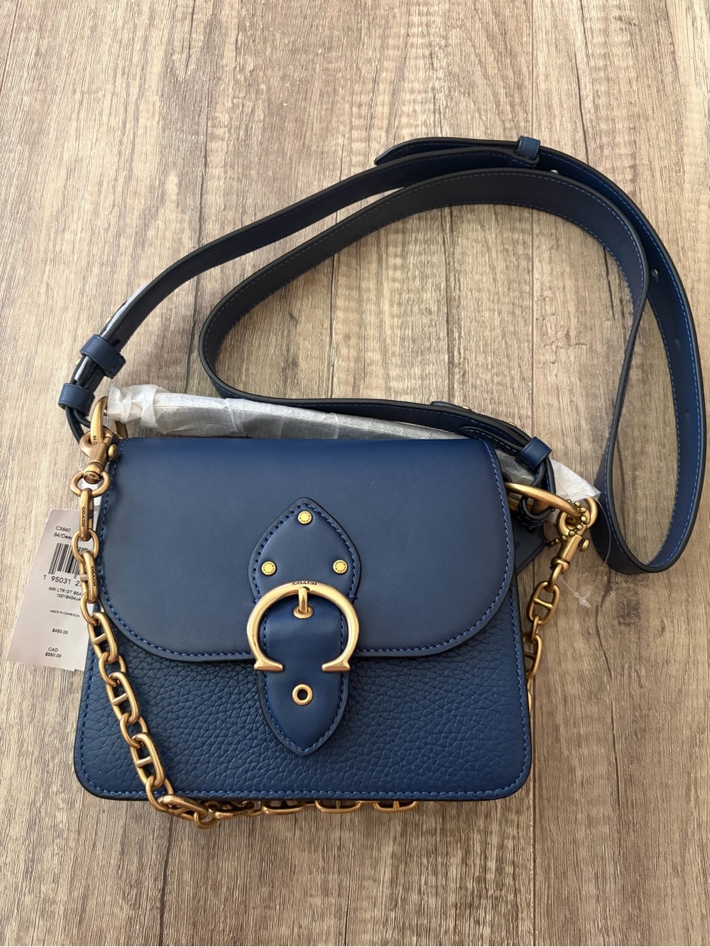 Coach Beat 19 Crossbody with Gold Chain and Buckle